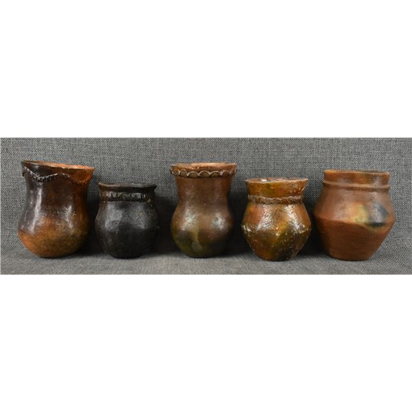 FIVE NAVAJO POTTERY VASES
