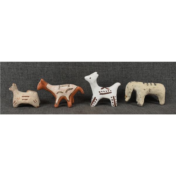 FOUR PUEBLO POTTERY ANIMALS