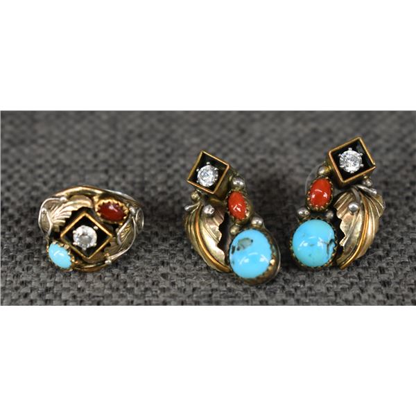 NAVAJO RING AND EARRINGS (ET)