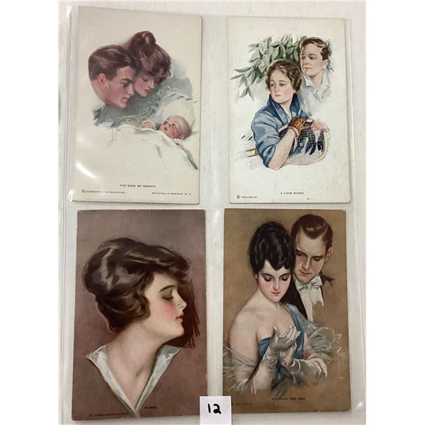 Harrison Fisher Pretty Lady Greeting Postcard Album 85+
