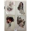 Image 6 : Harrison Fisher Pretty Lady Greeting Postcard Album 85+