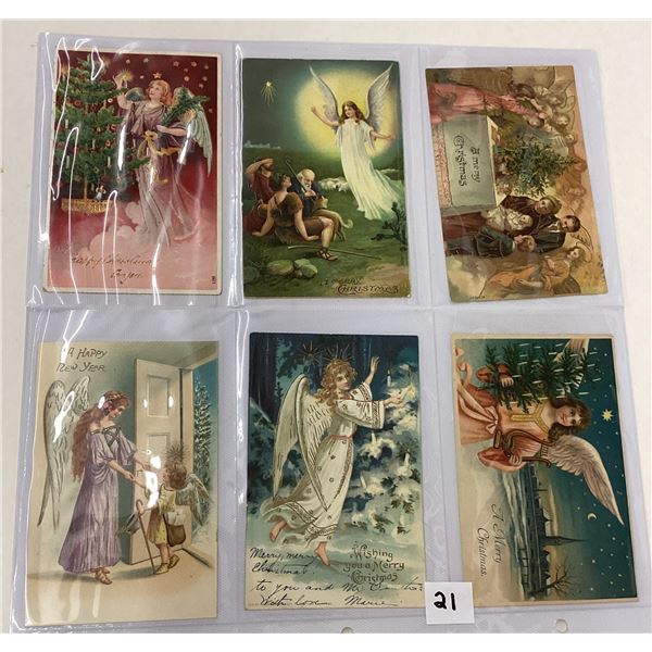 Christmas Holiday Angels Greeting Postcard Album Approx. 140