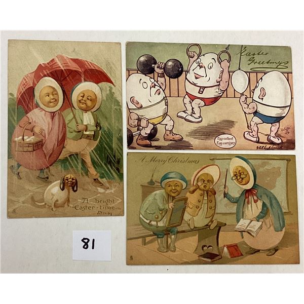 Tuck Easter Fantasy Egg Head Postcards 3