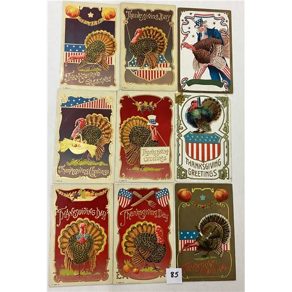 Patriotic Thanksgiving Holiday Greeting Postcards 30