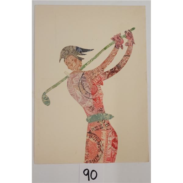Novelty - Golf Stamp Montage Postcard