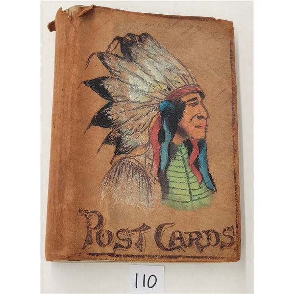 Novelty - Leather American Indian Cover Postcard Album