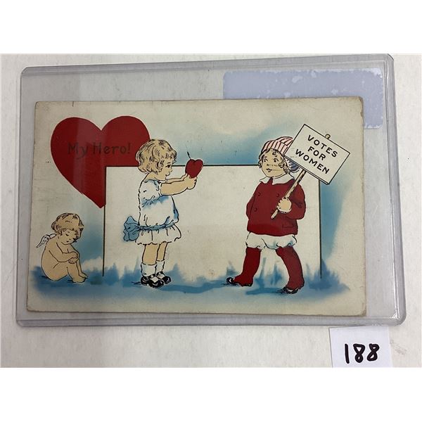 Whitney Publishing Valentine Greeting Suffrage Votes for Women Postcard