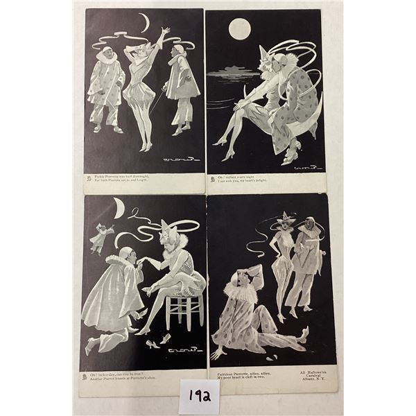 Signed Artist Pierrette & Pierrot Postcards 4