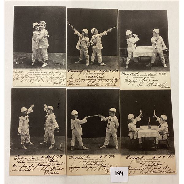Black & White Pierrot Clown Postcards 6