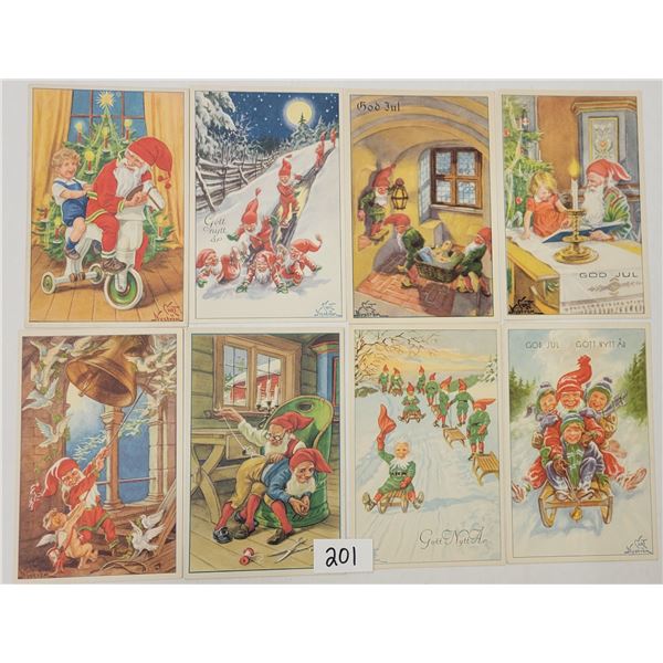 Signed Artist Nystrom Elves Postcards 19
