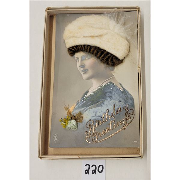 Novelty - Real Hair Lady Postcard in Postal Used Postcard Box