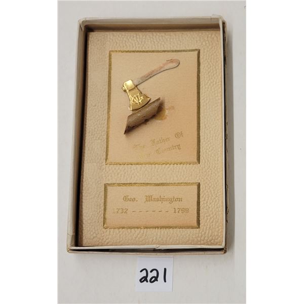 Novelty - Postal Used Box with George Washington Hatchet Postcard