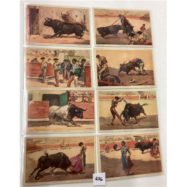 Set of Signed Artist Reus Bullfighting Postcards 12