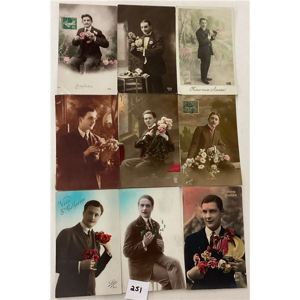 Tinted Photo Men Postcards 28