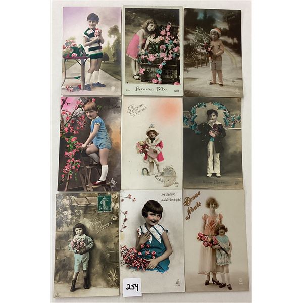 Tinted Real Photo Children Postcards Approx. 75