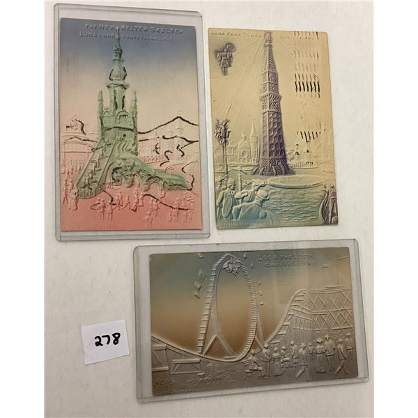 Airbrushed Coney Island, New York Amusement Park Postcards