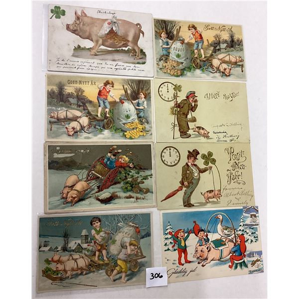 Animals - Pigs on Holiday Greeting Postcards 25