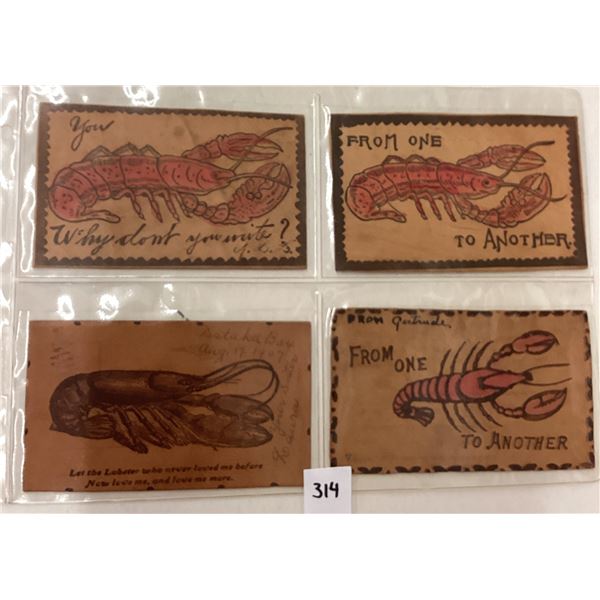 Novelty - Leather Lobster Postcards 40+