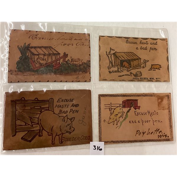 Novelty - Leather Pig Postcards 8