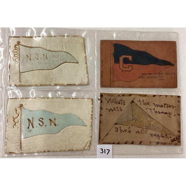 Novelty - Leather Pennants Postcards Approx. 45
