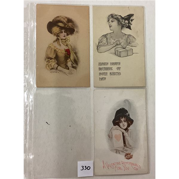 Pretty Lady Greeting Postcard Album 45+