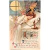 Image 1 : Winsch Halloween Sleeping Woman & Fairies Holiday Greeting Postcard