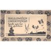 Image 1 : Gibson Art Black & White Pumpkin Border Goblins Halloween Postcard