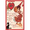 Image 1 : Dwig October Month Halloween Woman with Pumpkin & Cat Holiday Greeting PC