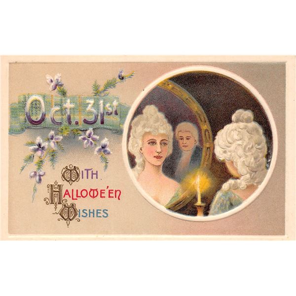 Gottschalk Halloween Woman in Mirror Holiday Greeting PC
