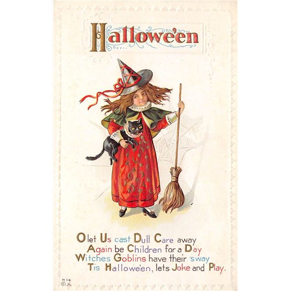 Nash Halloween Witch & Black Cat Holiday Greeting PC