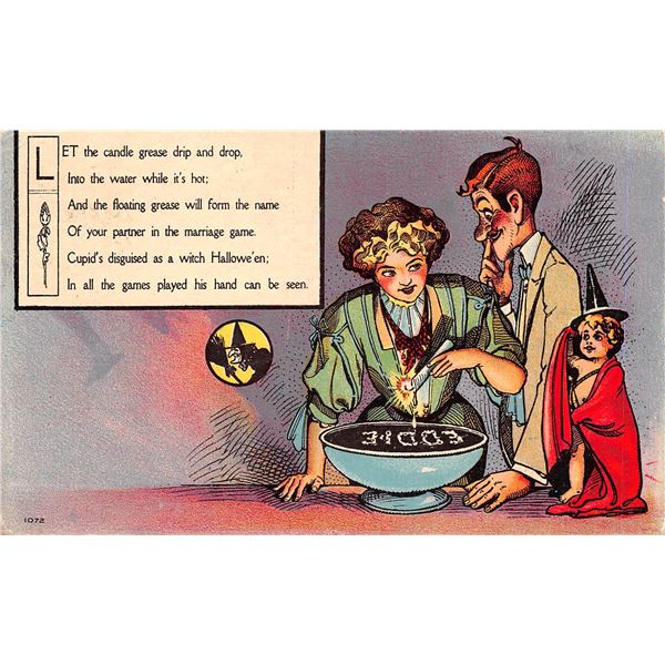 Halloween Nash Couple Halloween Holiday Greeting Postcard