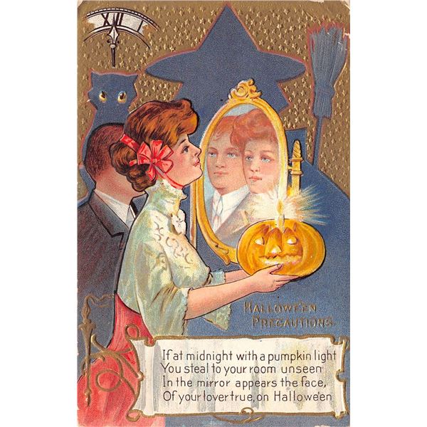 Nash Halloween Woman in Mirror Holiday Greeting PC