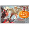 Image 1 : Silver Border Nash Halloween Witch, Bat & JOL Holiday Postcard