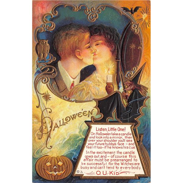 Halloween Nash Couple Kissing & Witch Underneath Holiday PC