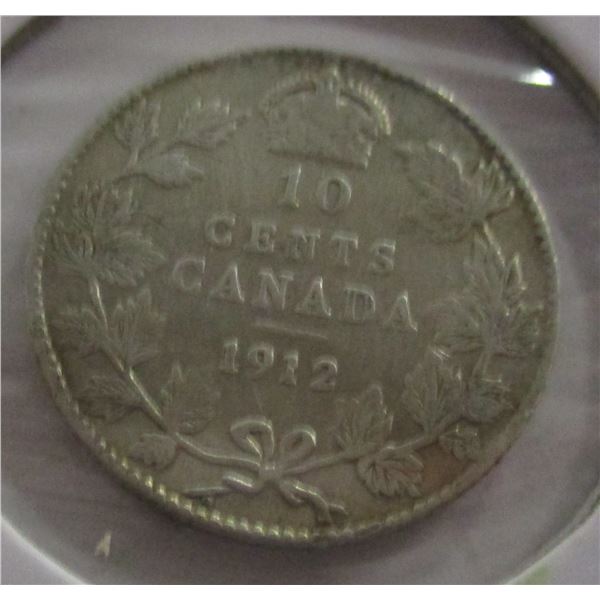 1912 CANADA KING EDWARD VII SILVER DIME