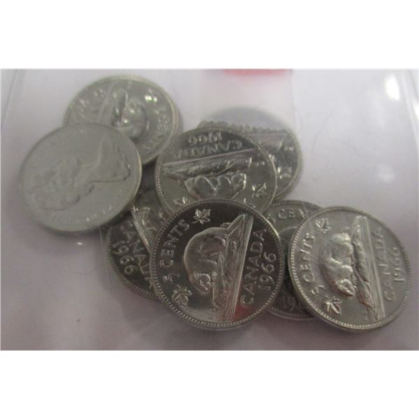 LOT OF 10 - 1866 BU LAST OF CANADA BEAVER NICKELS