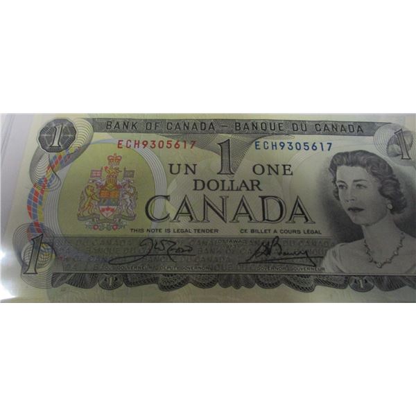 1973 CRISP UNCIRCULATED LAST OF CANADA $1 BILL