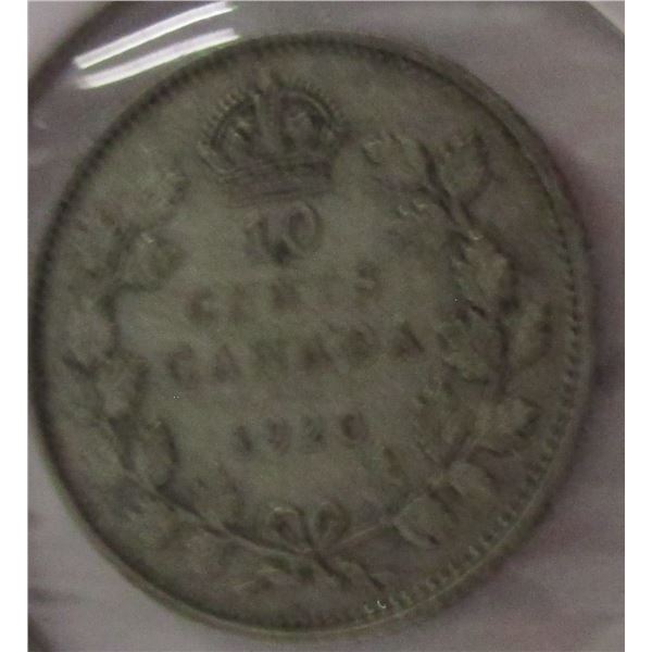 1929 CANADA KING GEORGE V SILVER DIME