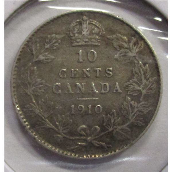 1910 CANADA KING EDWARD VII SILVER DIME
