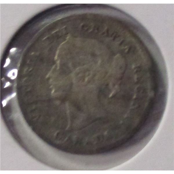 1896 (S96) NEWFOUNDLAND VICTORIAN SILVER FIVE CENT
