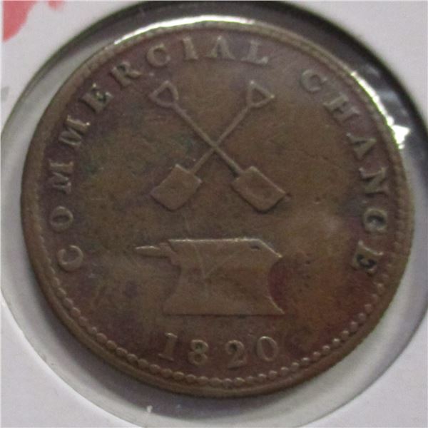 1820 COMMERCIAL CHANGE HALF PENNY TOKEN