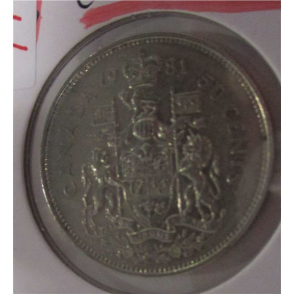 1981 CANADA HALF DOLLAR