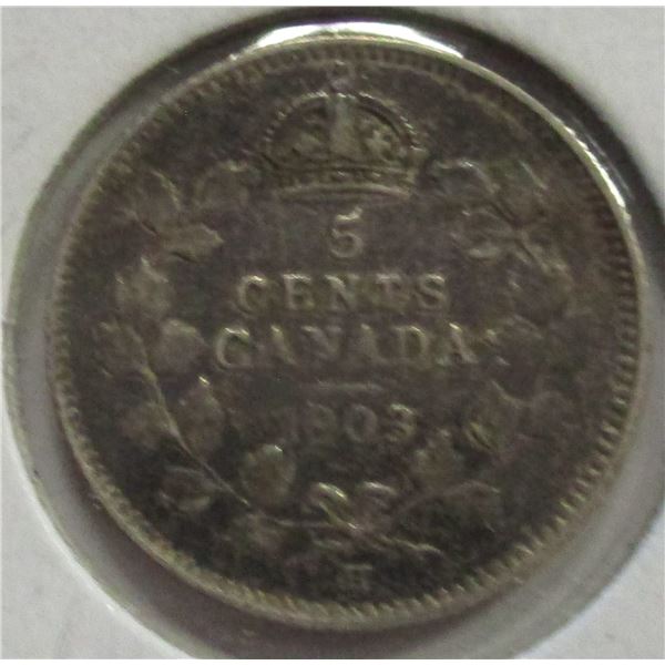 1903H CANADA KING EDWARD VII SILVER FIVE CENT