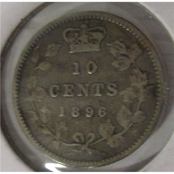 1896 CANADA VICTORIAN SILVER DIME