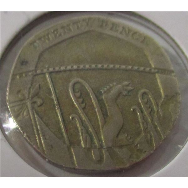 2014 QUEEN ELIZABETH II 20 PENCE COIN