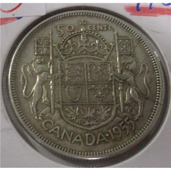 1955 CANADA SILVER HALF DOLLAR