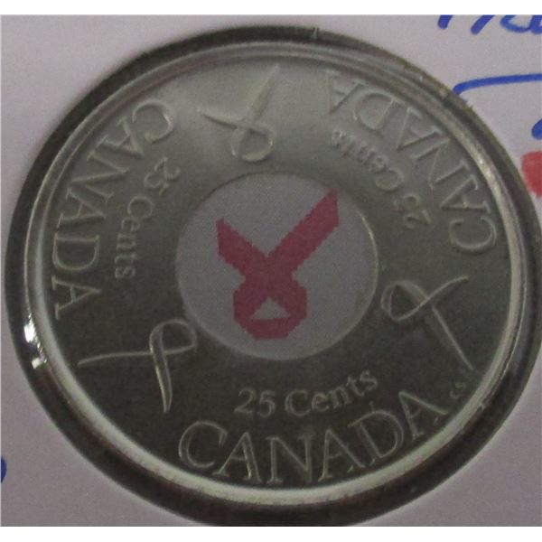 2006 PROOF LIKE CANCER RIBBONS OF HOPE CANADA QUARTER