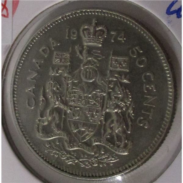 1974 UNCIRCULATED CANADA HALF DOLLAR
