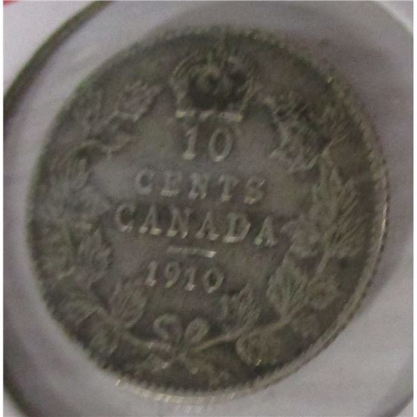 1910 CANADA KING EDWARD VII SILVER DIME