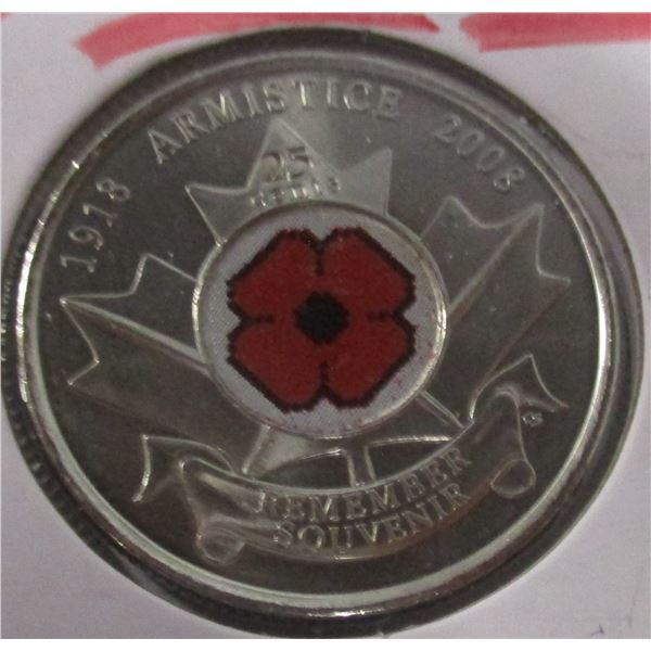 1918 - 2008 ARMISTICE REMEMBERING WORLD WAR MINT QUARTER